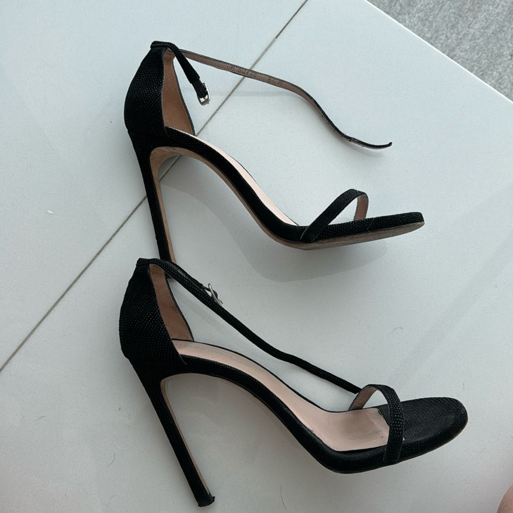 Stuart Weitzman Black Textured Stiletto